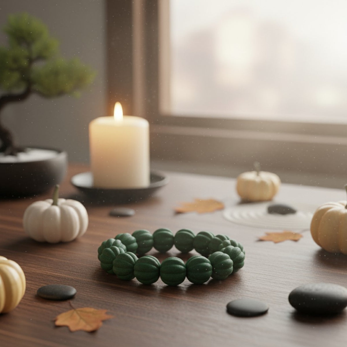 Kenlina Natural Herbal Incense Beads Bracelet Pumpkin-Carved Edition