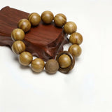 Kenlina Natural Green Sandalwood Meditation Beaded Bracelet