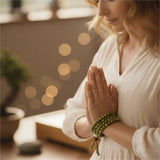 Kenlina Natural Green Sandalwood Meditation Beaded Bracelet