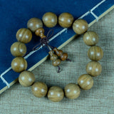 Kenlina Natural Green Sandalwood Meditation Beaded Bracelet