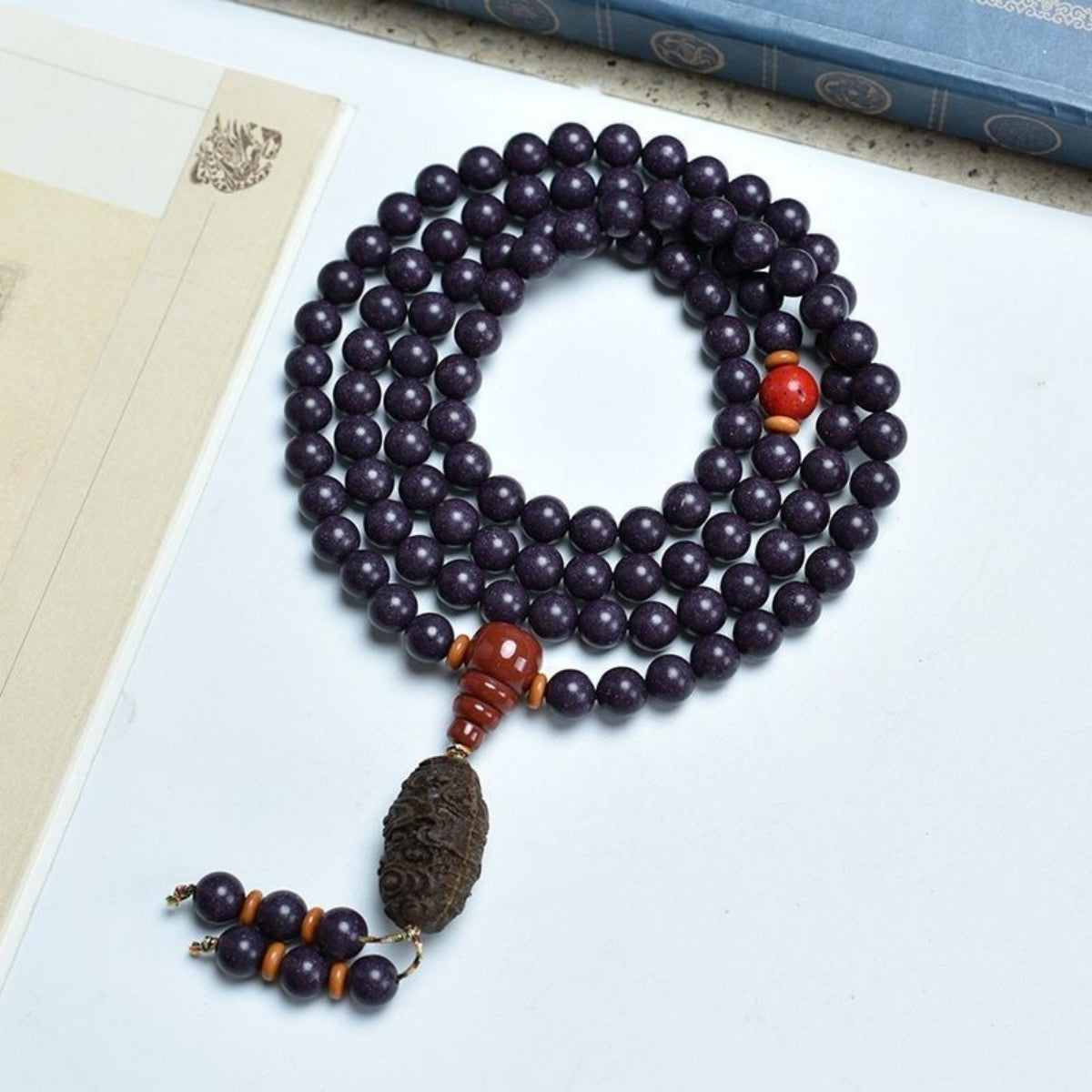 KenLina Grand Archive 108-Bead Herbal Incense Mala Necklace & Bracelet | 13 Ancient Recipes