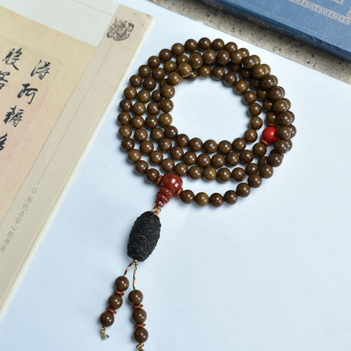KenLina Grand Archive 108-Bead Herbal Incense Mala Necklace & Bracelet | 13 Ancient Recipes