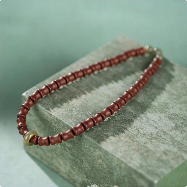 KenLina Bamboo Zen Handcrafted Herbal Incense Bracelet | Minimalist Aromatherapy & Jade Design