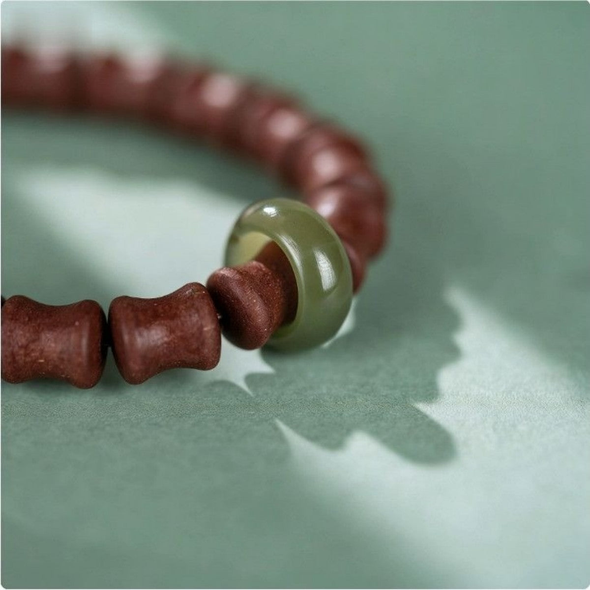 KenLina Bamboo Zen Handcrafted Herbal Incense Bracelet | Minimalist Aromatherapy & Jade Design