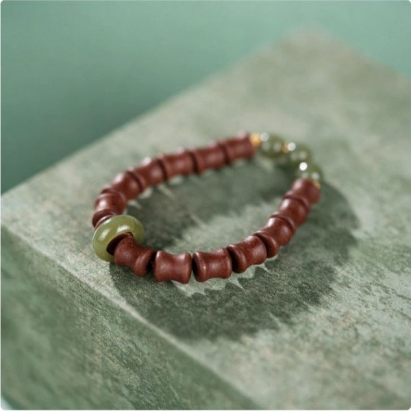 KenLina Bamboo Zen Handcrafted Herbal Incense Bracelet | Minimalist Aromatherapy & Jade Design