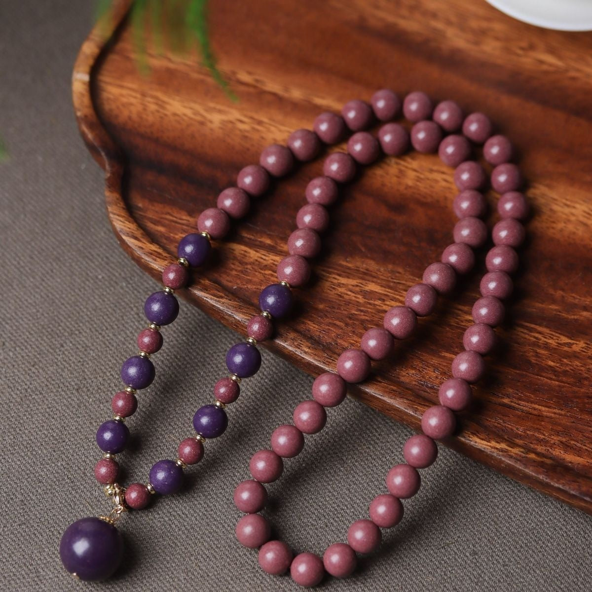 KenLina Royal Wisdom & Radiant Bloom Dual-Scent Herbal Incense Necklace | Handmade Multi-Wrap Mala Beads