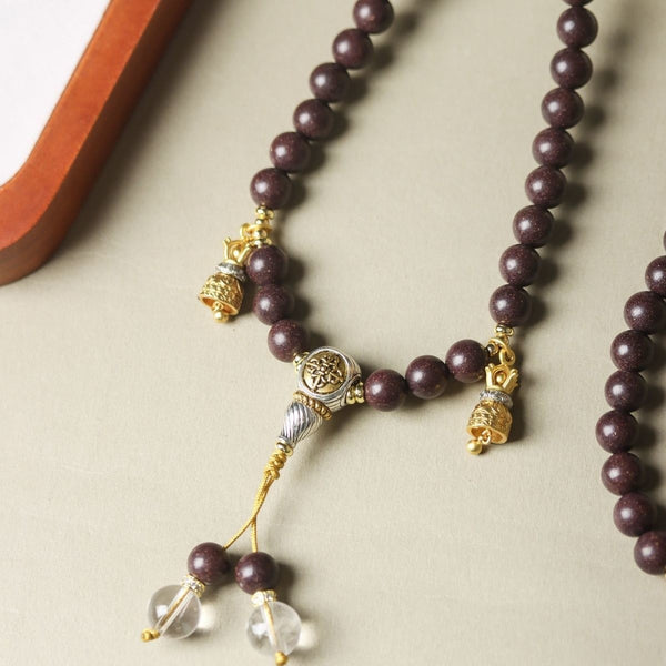 KenLina Palace Serenity Ancient Herbal Incense 108 Mala Necklace | 8mm Oriental Style Wrap Bracelet for Women